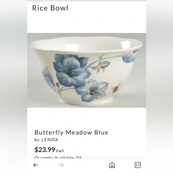 🦋2x HP! COPY- 2 Lenox Butterfly Meadows Deep Bowls. Beautiful Nature Pattern. - Picture 10 of 10